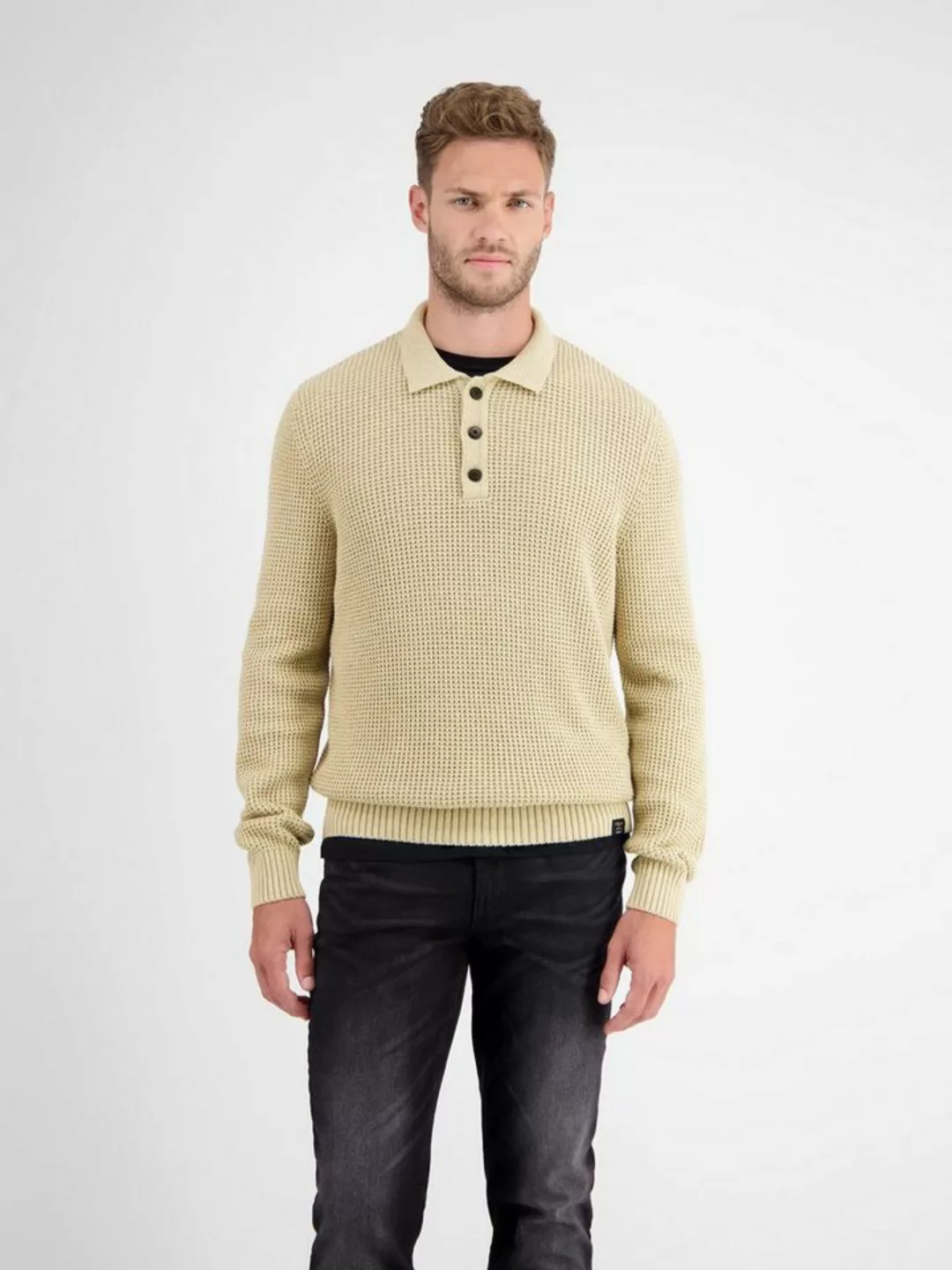 LERROS Strickpullover "LERROS Langarm Strickpolo" günstig online kaufen