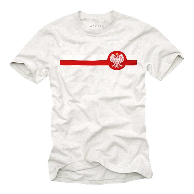 MAKAYA Print-Shirt Polnische Flagge Herren Polen Fahne Fußball Trikot Männe günstig online kaufen