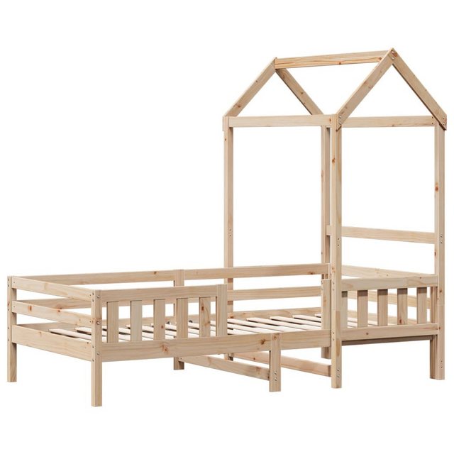 vidaXL Bett Massivholzbett mit Dach 100x200 cm Kiefer günstig online kaufen