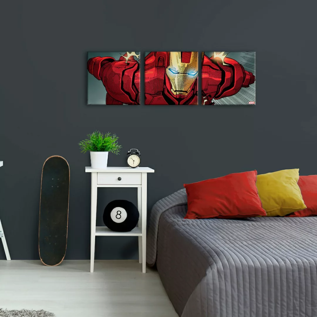 MARVEL Leinwandbild "Iron Man Classic", (Set, 3 St.) günstig online kaufen