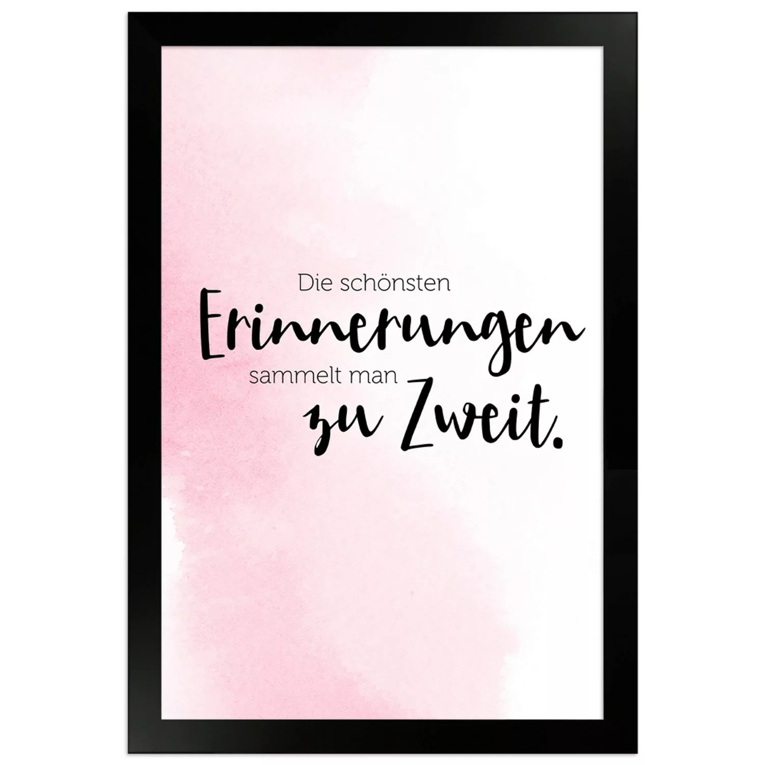 WANDStyle Gerahmtes Poster mit Spruch Erinnerungen Zu Zweit in Rosa 20 x 30 günstig online kaufen