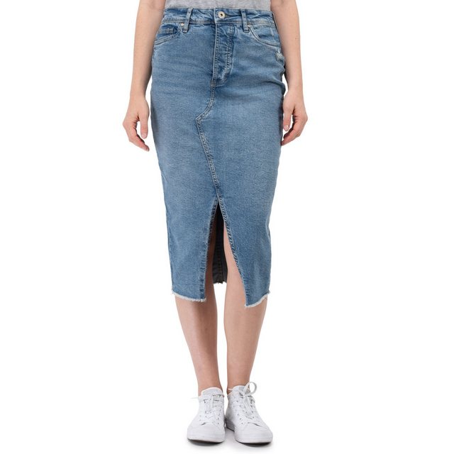 SUBLEVEL Jeansrock Damen Rock langer Schnitt Denim Stretch günstig online kaufen