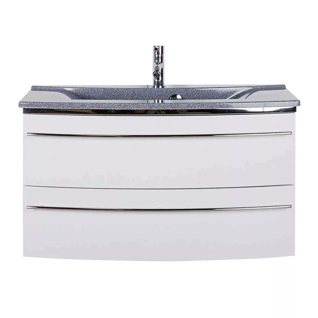 Waschtischschrank mit Becken in Weiß Hochglanz die Wandmontage günstig online kaufen