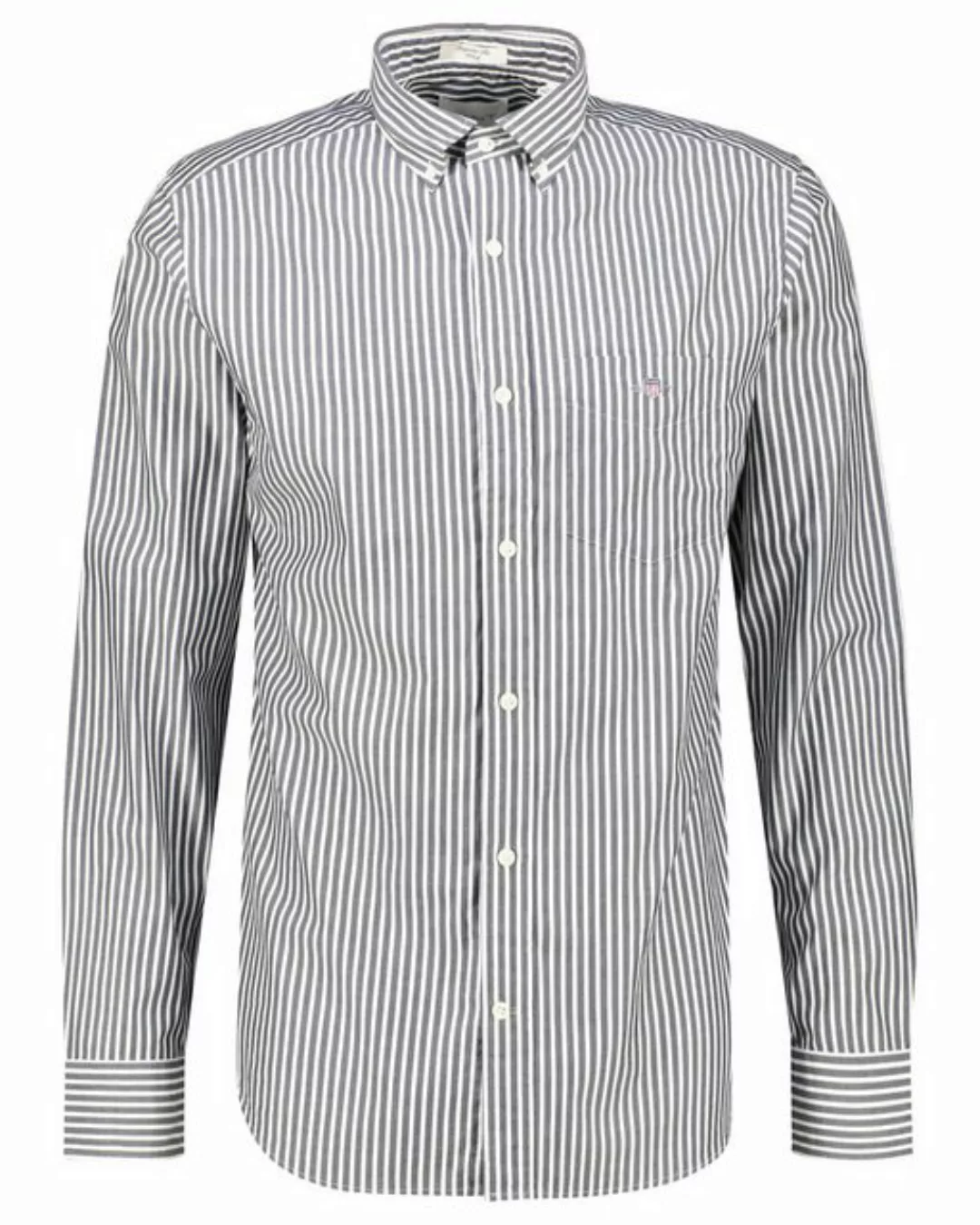 Gant Blusenshirt REG POPLIN STRIPE SHIRT, BLACK günstig online kaufen