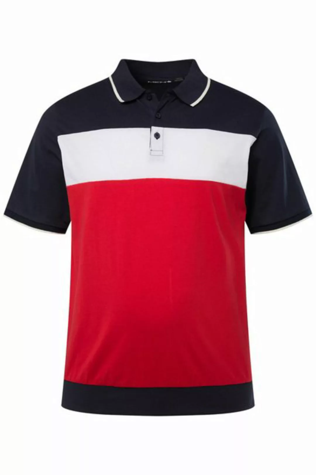 Men Plus Poloshirt Men+ Poloshirt Halbarm Bauchfit Colorblocking günstig online kaufen