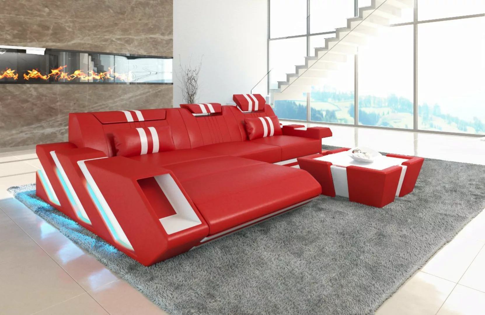 Sofa Dreams Ecksofa Ledersofa Apollonia L Form Leder Sofa Ledercouch, Couch günstig online kaufen