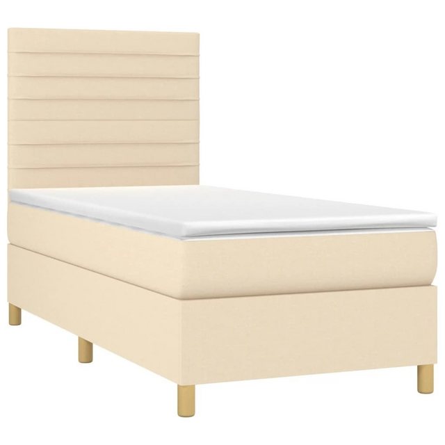 vidaXL Boxspringbett Boxspringbett mit Matratze Creme 80x200 cm Stoff Bett günstig online kaufen