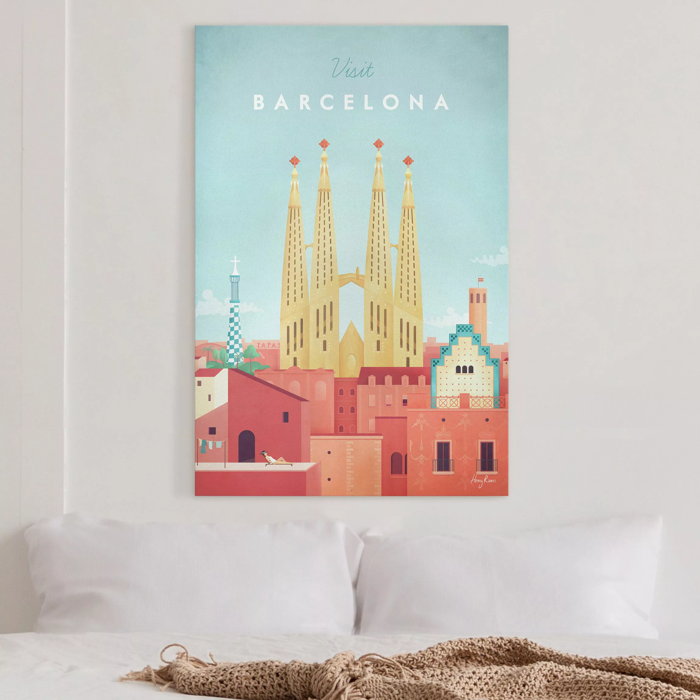 Leinwandbild Reiseposter - Barcelona günstig online kaufen