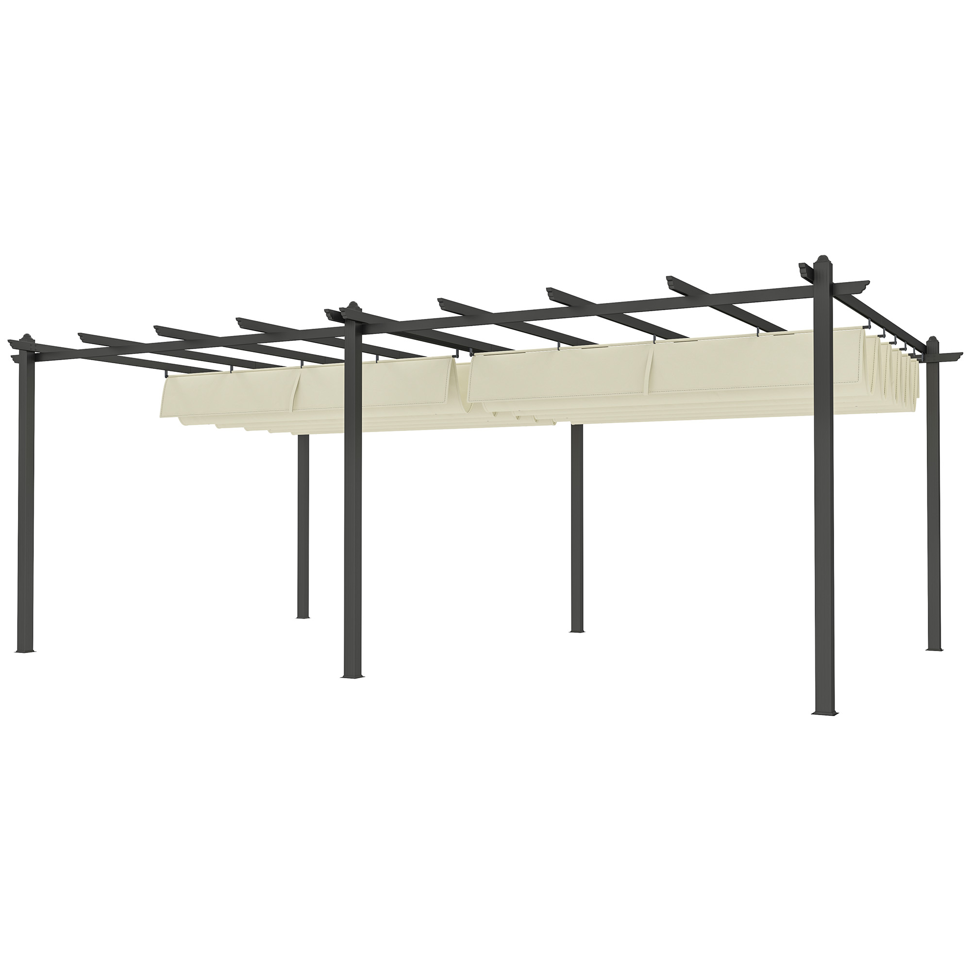 Outsunny Pergola mit Schiebedach, ausziehbare Pergola 3,5 x 6 m, Pergola fü günstig online kaufen