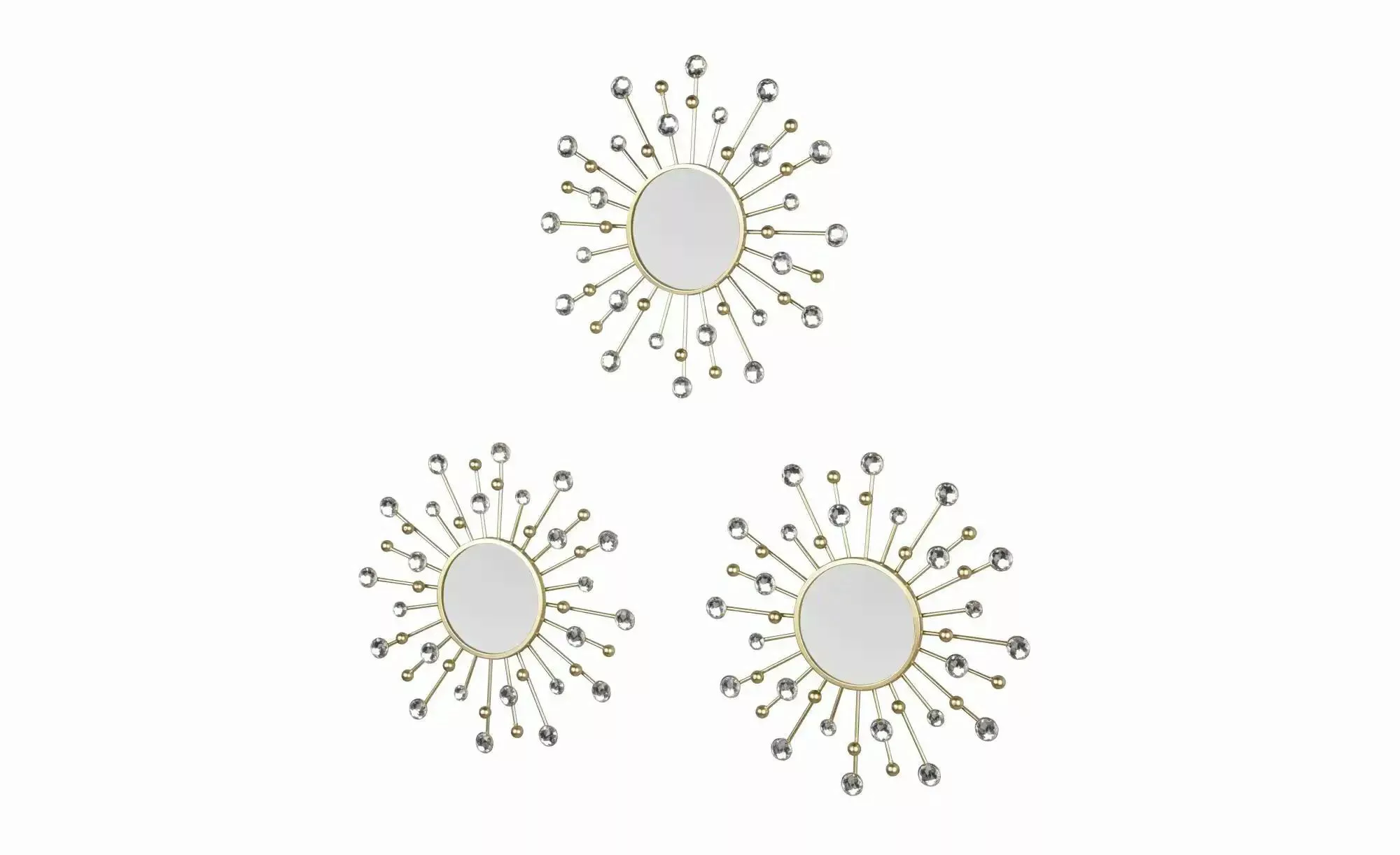 MIRRORS AND MORE Dekospiegel "Melanie", (Set, 3 St.), mit Glitzersteinen günstig online kaufen