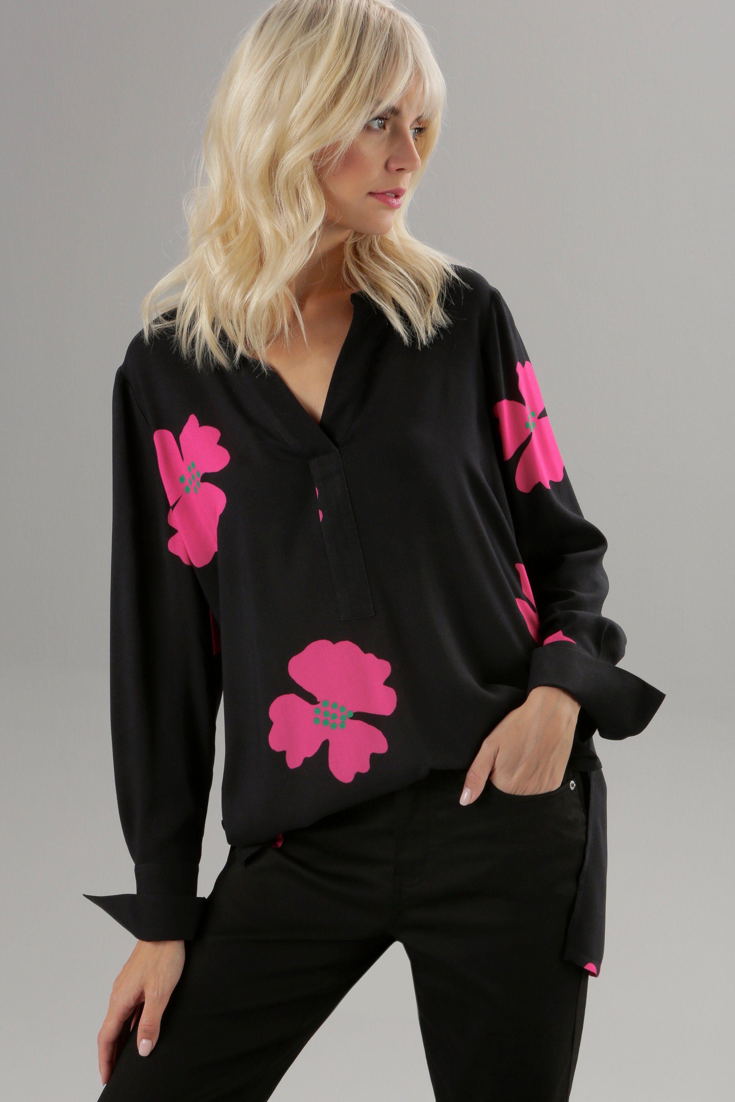 Aniston SELECTED Longbluse mit Blüten bedruckt günstig online kaufen