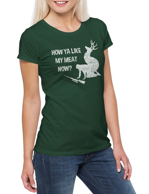 Urban Backwoods Print-Shirt How Ya Like My Meat Now? Damen T-Shirt Deer Reh günstig online kaufen