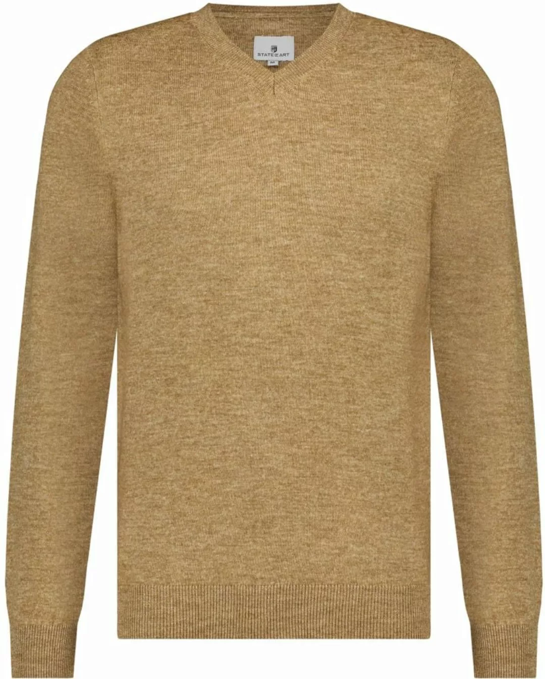 State Of Art Pullover mit V-Ausschnitt Beige Melange - Größe XL günstig online kaufen