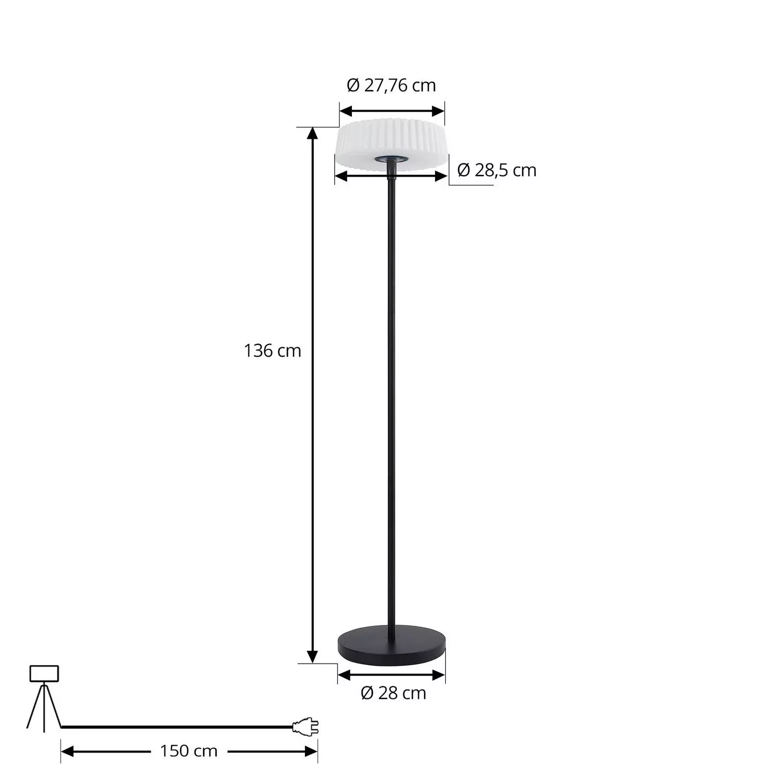 Lindby LED-Solar-Stehlampe Samine, schwarz, Metall, dimmbar günstig online kaufen