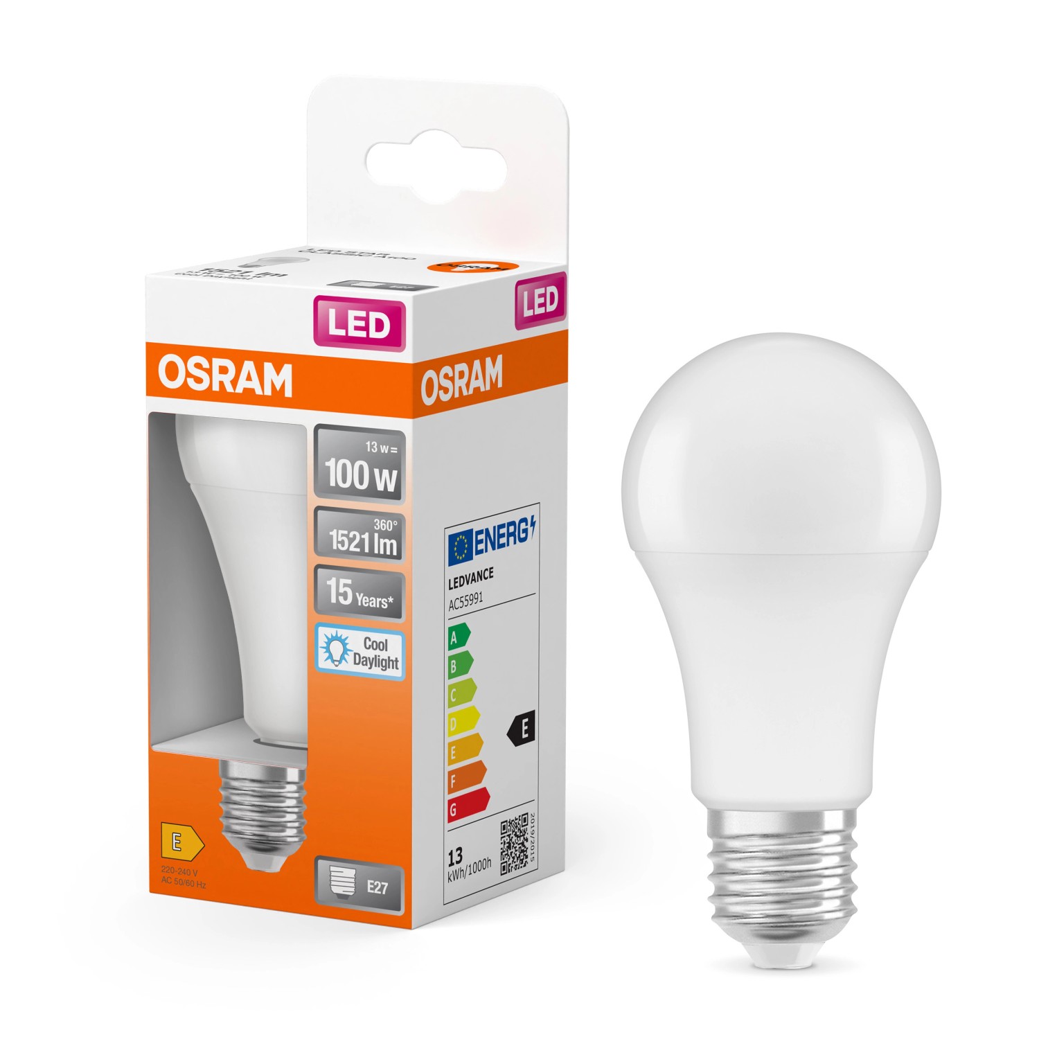 Osram LED-Leuchtmittel E27 Glühlampenform 13 W 1521 lm 11,8 x 6 cm (H x Ø) günstig online kaufen