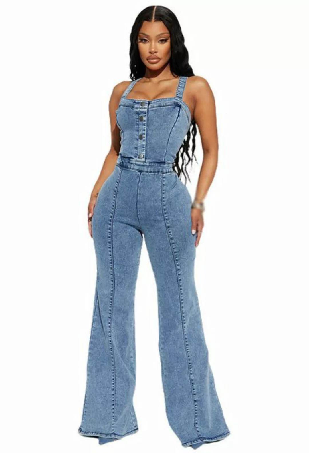 CHENIN 7/8-Overall Modische, lässige, sexy Overalls für Damen Denim-Jumpsui günstig online kaufen