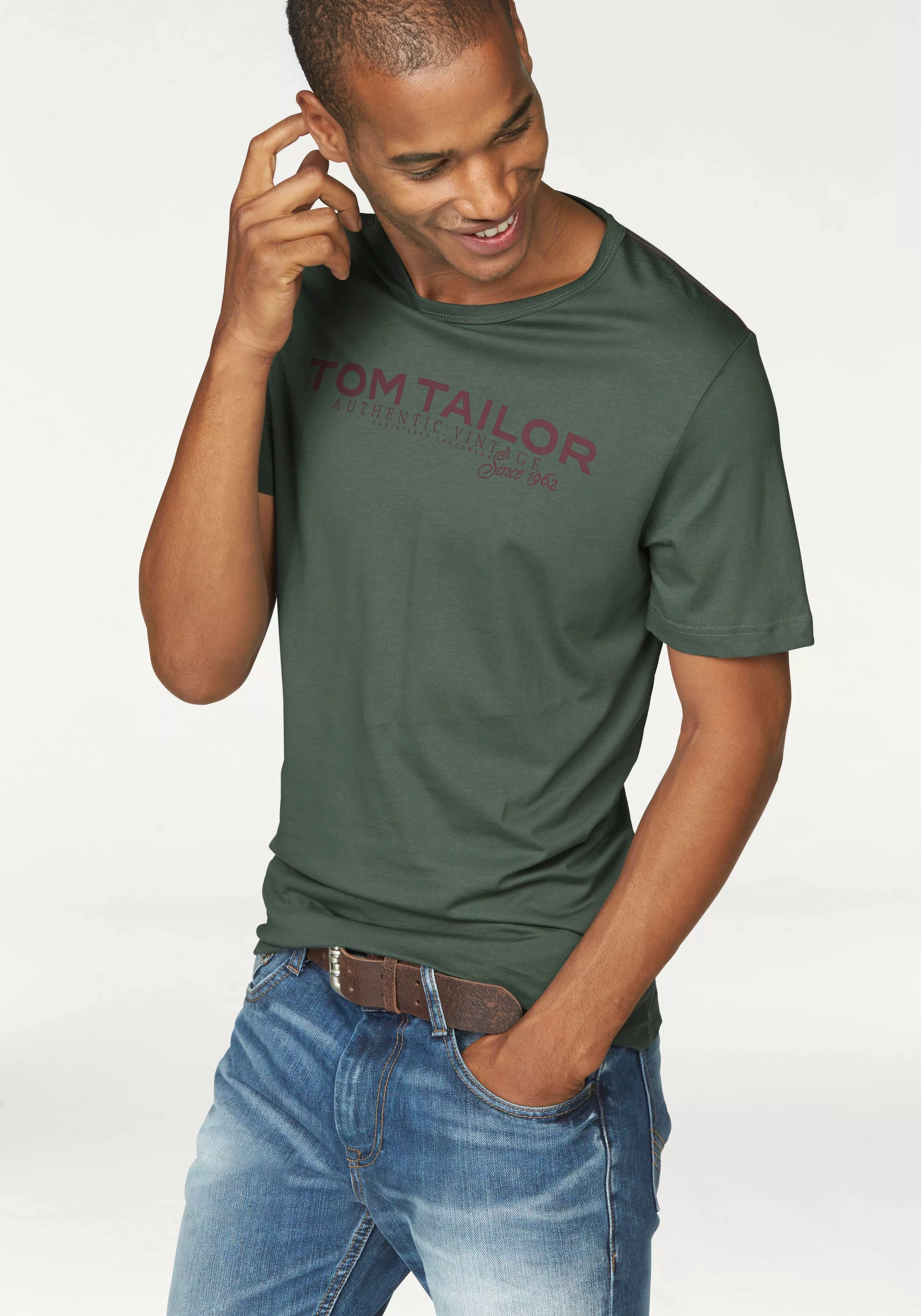 TOM TAILOR Rundhalsshirt mit Logoprint günstig online kaufen