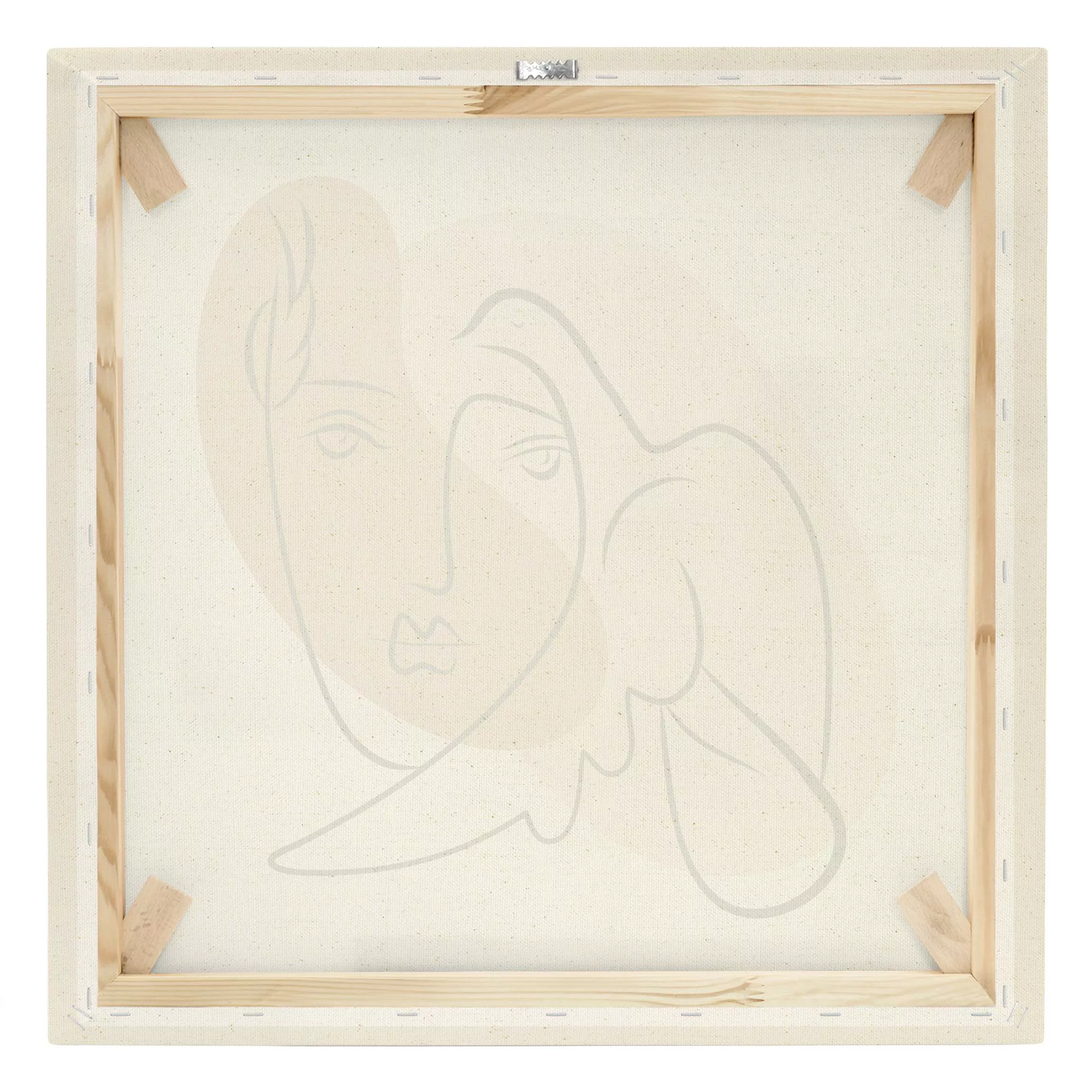 Leinwandbild auf Naturcanvas Picasso Interpretation - Dame mit Taube günstig online kaufen