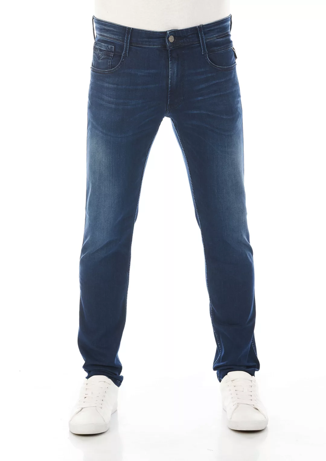 Replay Herren Jeans Anbass - Slim Fit - Blau - Medium Blue günstig online kaufen