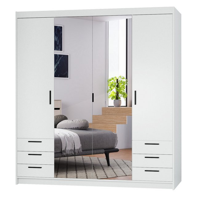 Furnix Kleiderschrank Eliza 176 cm Schrank mit Spiegel und Schubladen mit/o günstig online kaufen