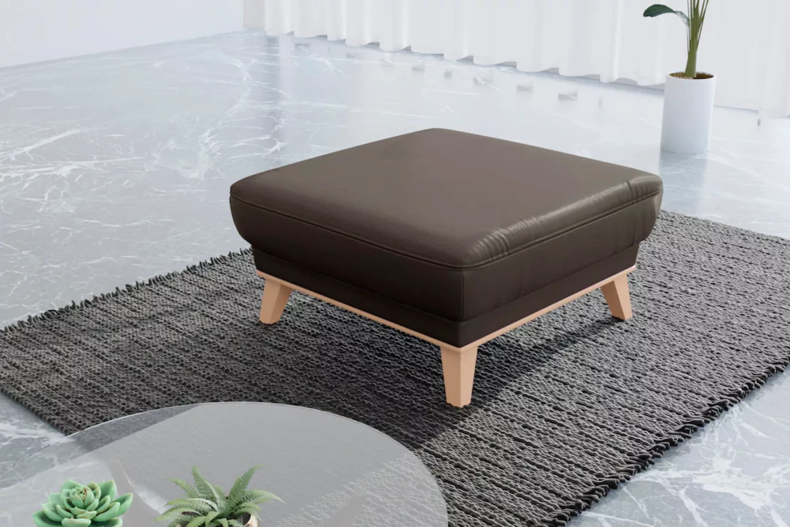 sit&more Polsterhocker "Lavida", Mit elegantem Holzrahmen günstig online kaufen