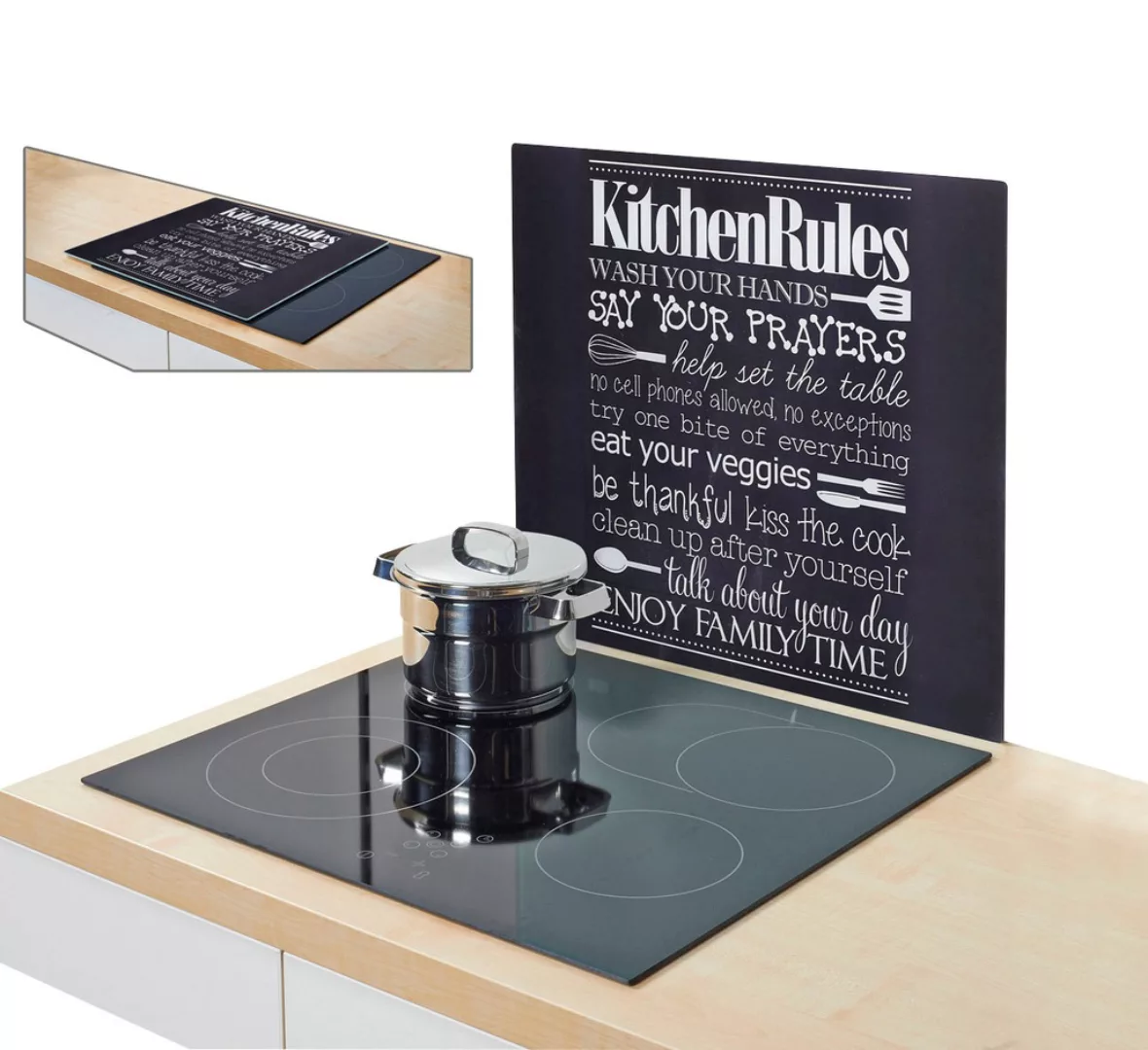 Zeller Present Herdblende-/Abdeckplatte "Kitchen Rules", (1 tlg.), Klett & günstig online kaufen