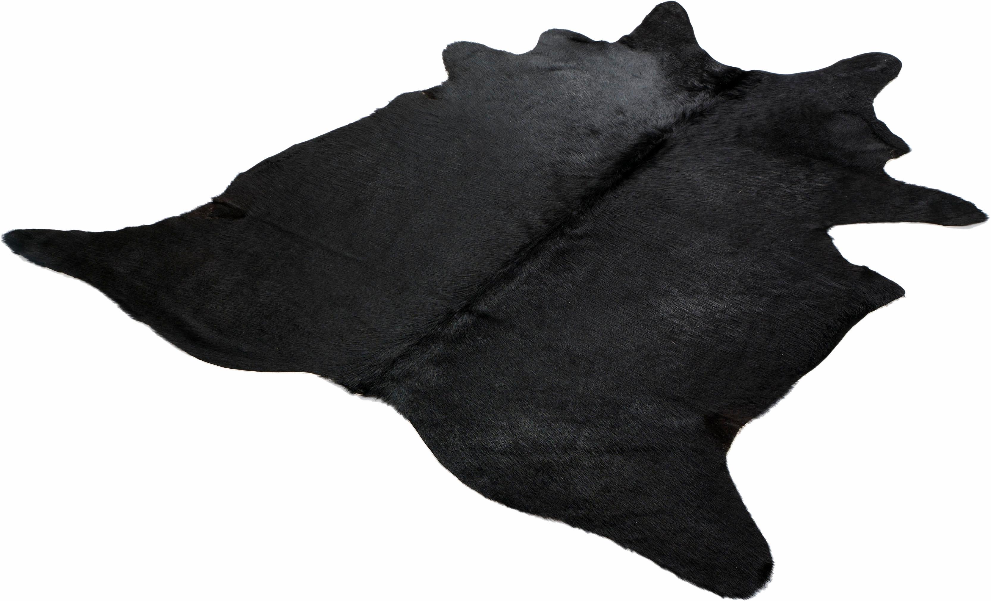 Böing Carpet Fellteppich »Fell schwarz«, fellförmig, echtes Rinderfell, Nat günstig online kaufen