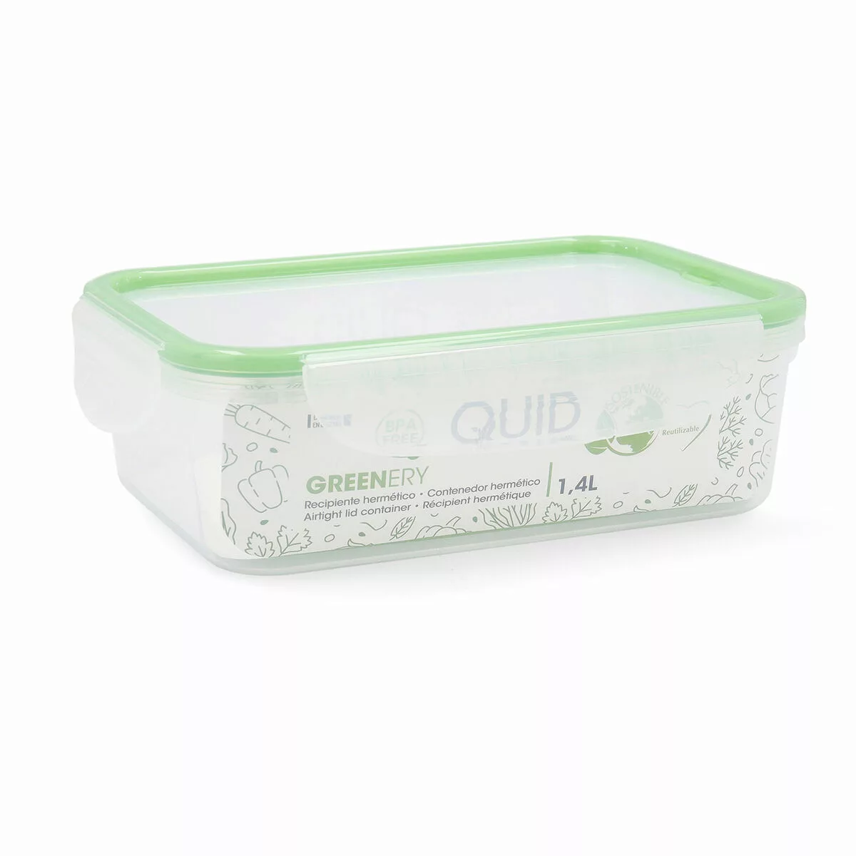 Lunchbox Quid Greenery 1,4 L Durchsichtig Kunststoff (pack 4x) günstig online kaufen