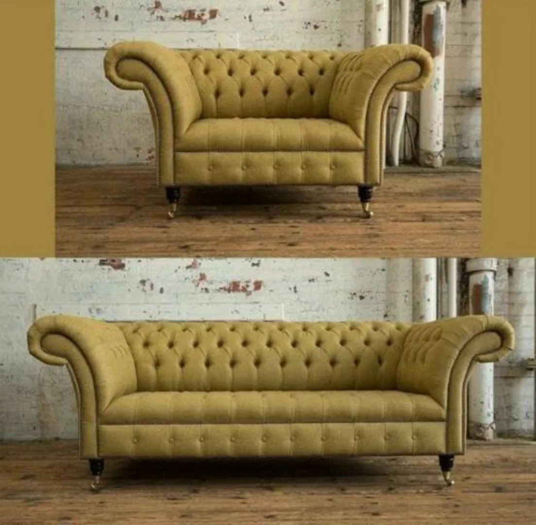 JVmoebel Chesterfield-Sofa, Sofagarnitur 3+1 Sitzer Couch Polster Lehn Sofa günstig online kaufen