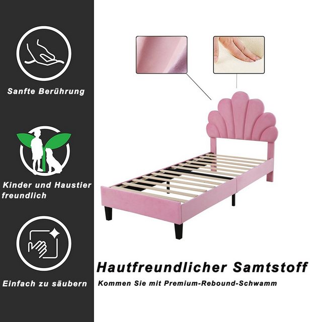 REDOM Einzelbett 90 x 200 cm Kinderbett Gästebett Polsterbett (mit Kopfteil günstig online kaufen