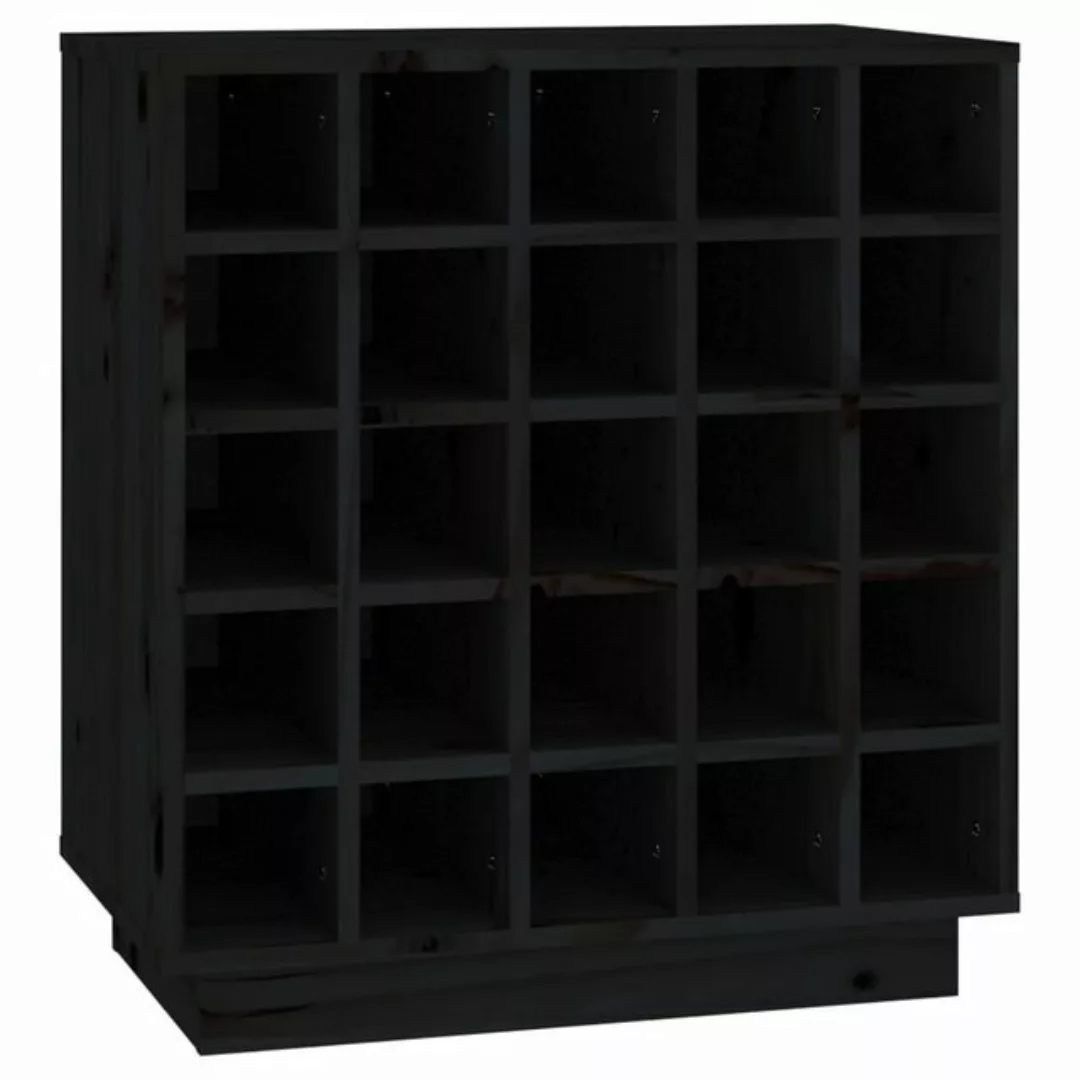 vidaXL Barschrank Weinregal Schwarz 55,5x34x61 cm Massivholz Kiefer (1-St) günstig online kaufen