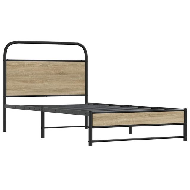 vidaXL Bett Bettgestell ohne Matratze 90x200 cm Räuchereiche Holzwerkstoff günstig online kaufen