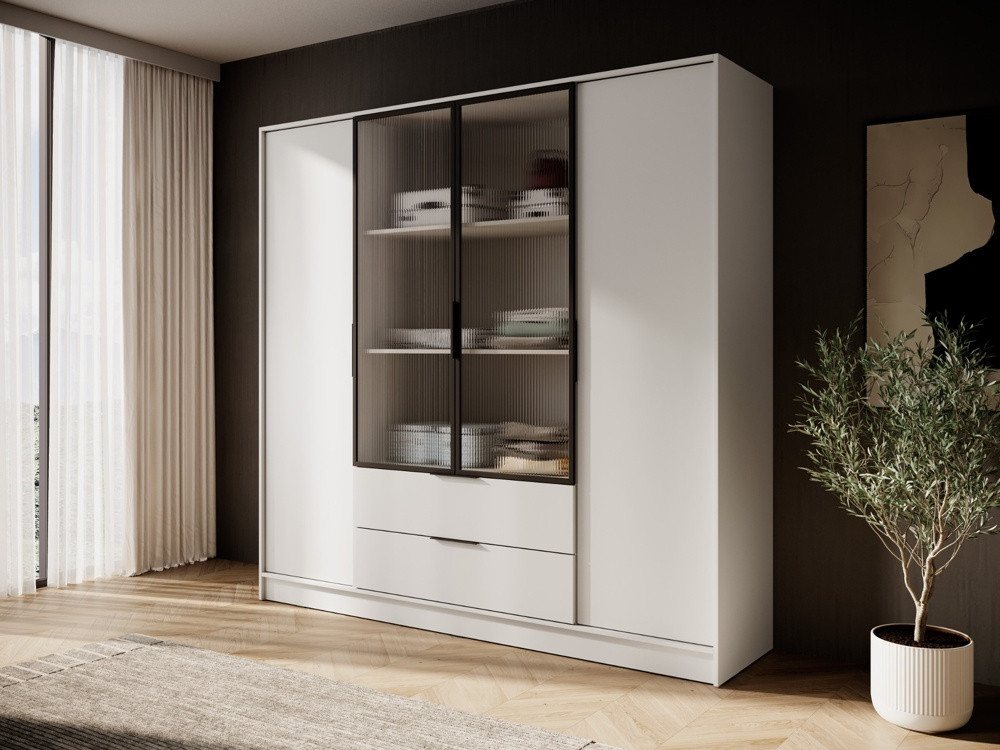 Goldstoff Kleiderschrank NADI – 220 cm breit 4-türiger Kleiderschrank (4 Fa günstig online kaufen