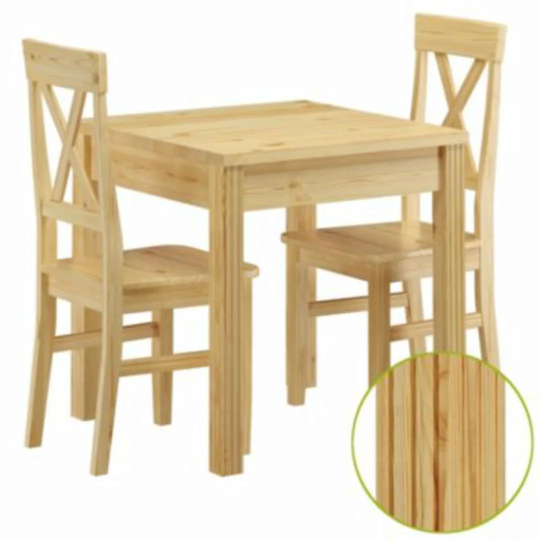 Erst-Holz® Stuhl- und Tischgruppe mit Esstisch und 2 Stühlen Kiefer Massivh günstig online kaufen