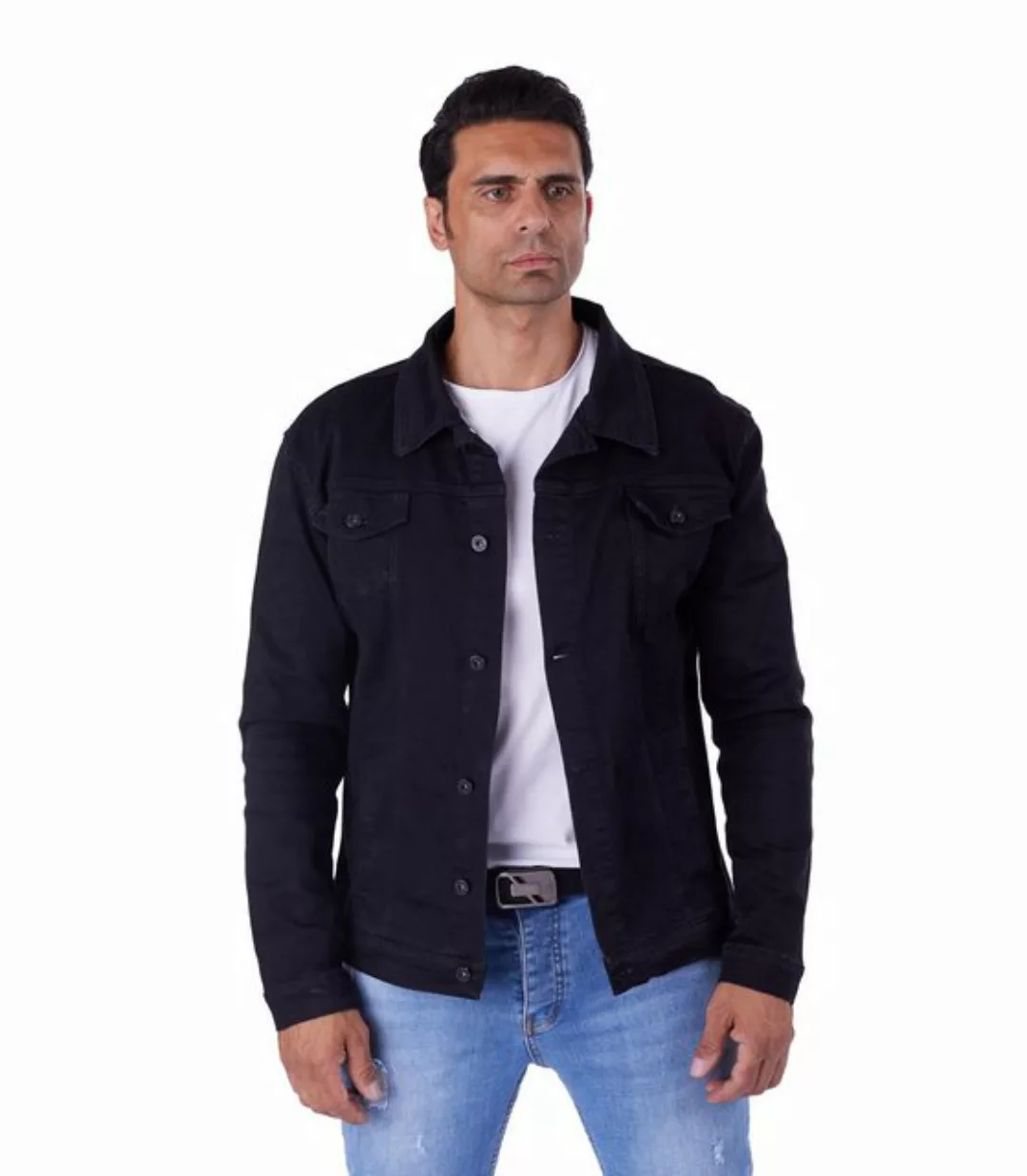 Denim Distriqt Jeansjacke Lässige Jeansjacke mit Backprint in SLIM FIT Schw günstig online kaufen