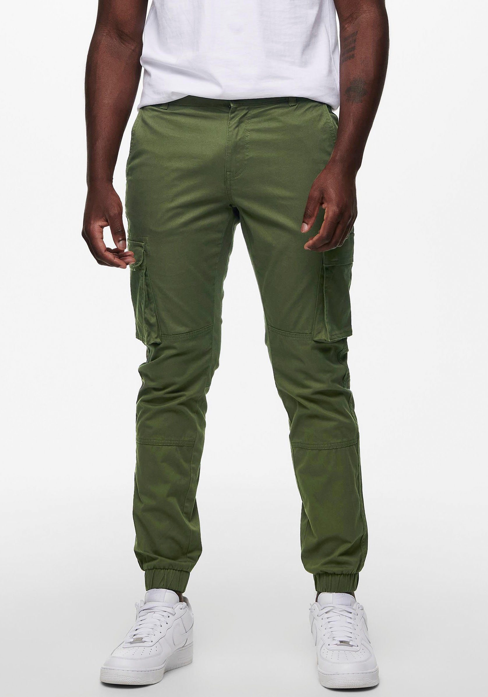 Only & Sons Herren Cargo Hose ONSCAM STAGE 6687 - Tapered Fit - Grau günstig online kaufen