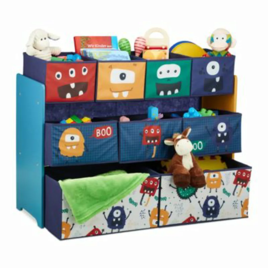 relaxdays Kinderregal mit Boxen Monster mehrfarbig günstig online kaufen