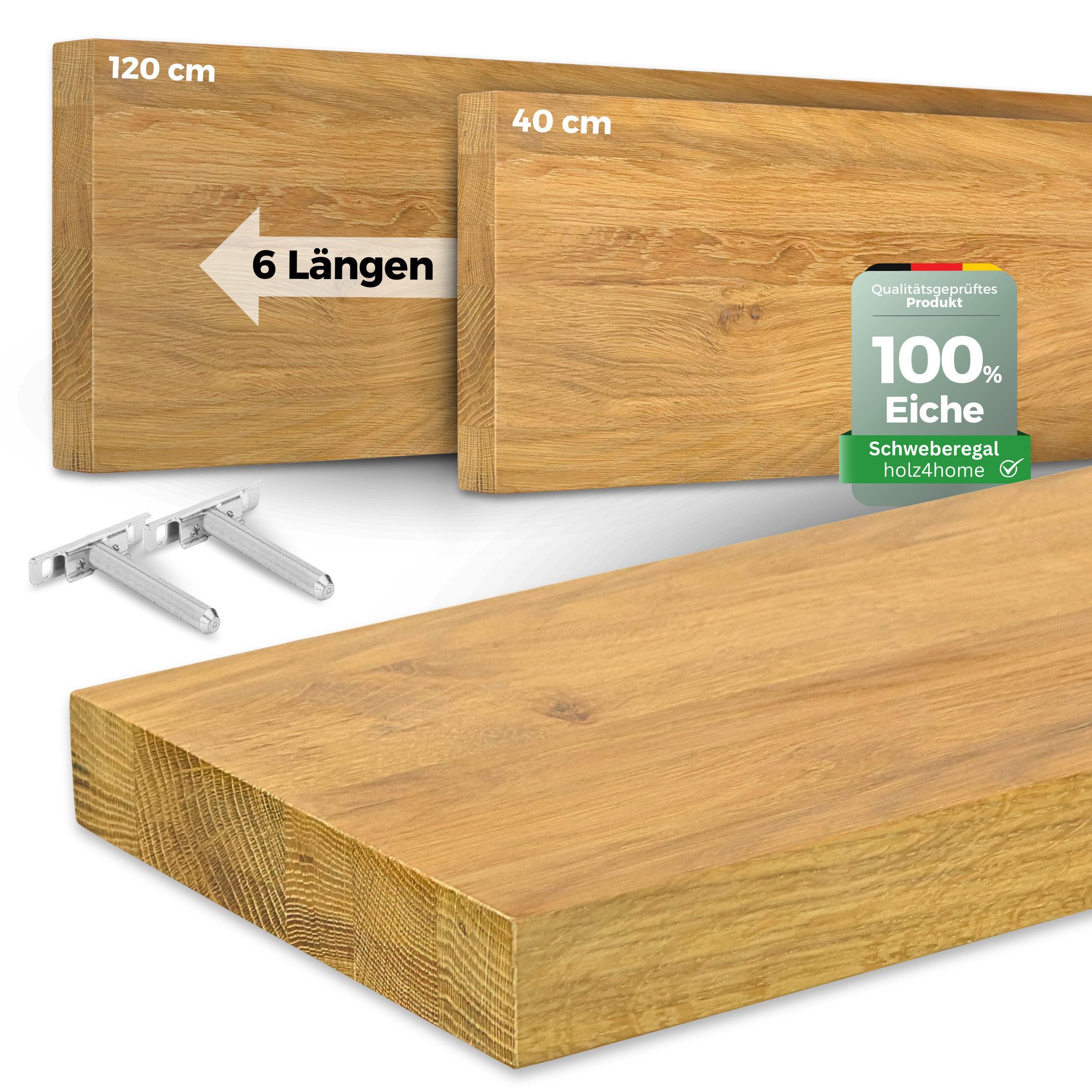 holz4home® Wandregal aus Massivholz Eiche Natur günstig online kaufen