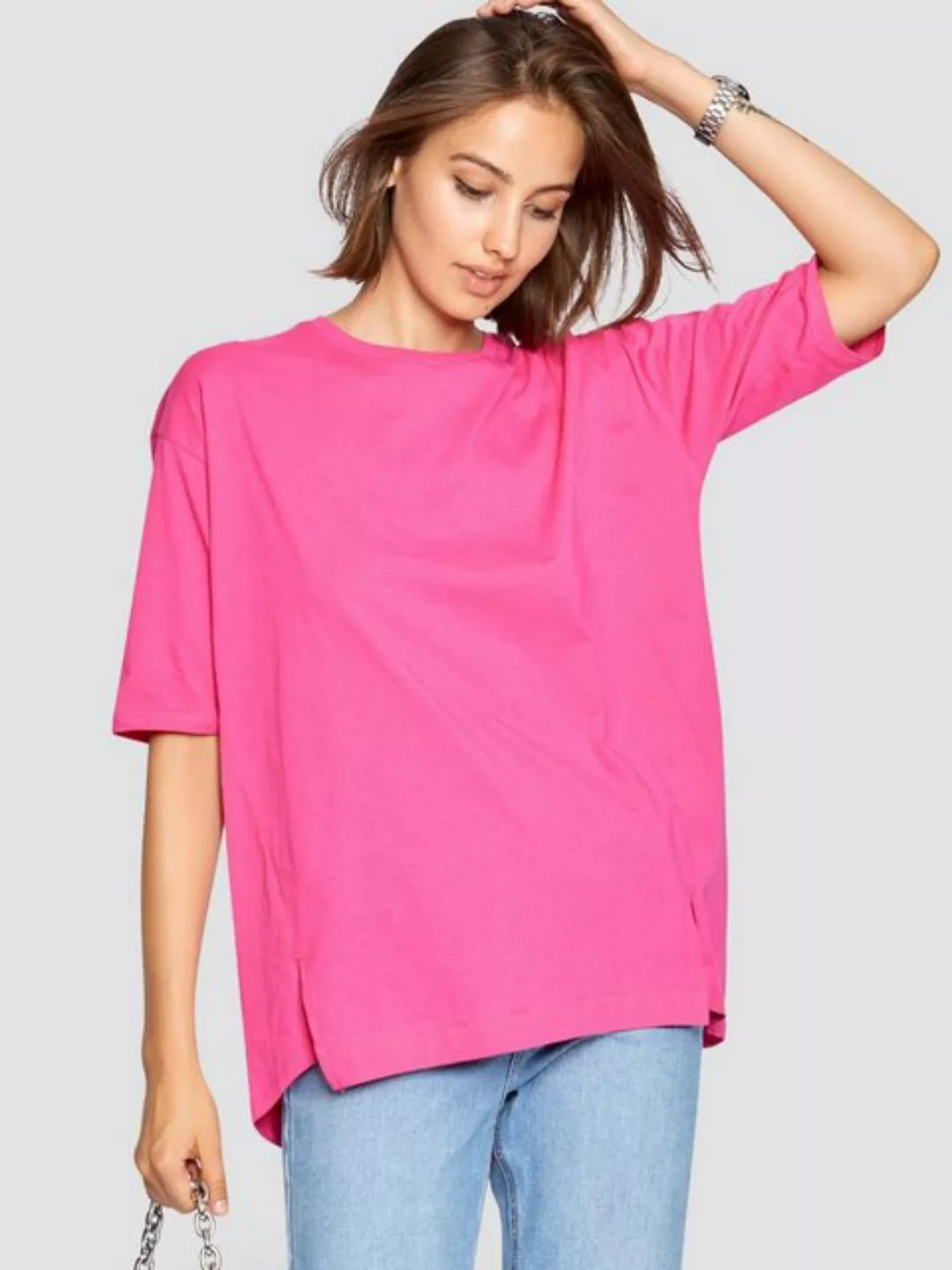 Freshlions T-Shirt Shirt mit Schlitzen pink M Ohne günstig online kaufen