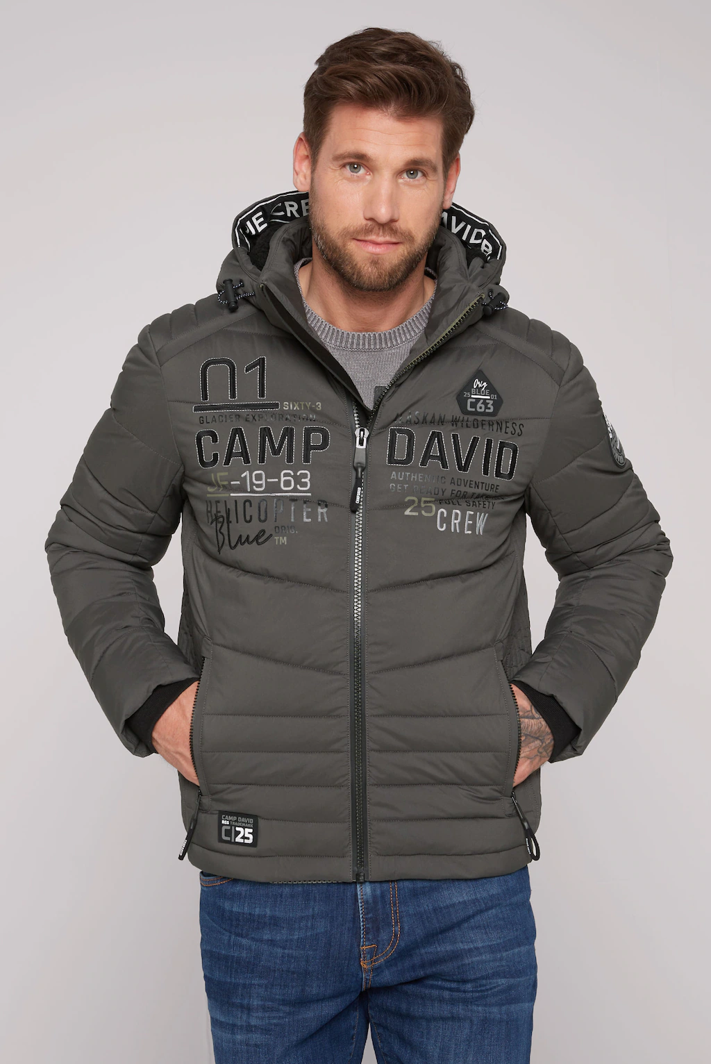 CAMP DAVID Winterjacke, mit Kapuze, mit Stickerei günstig online kaufen