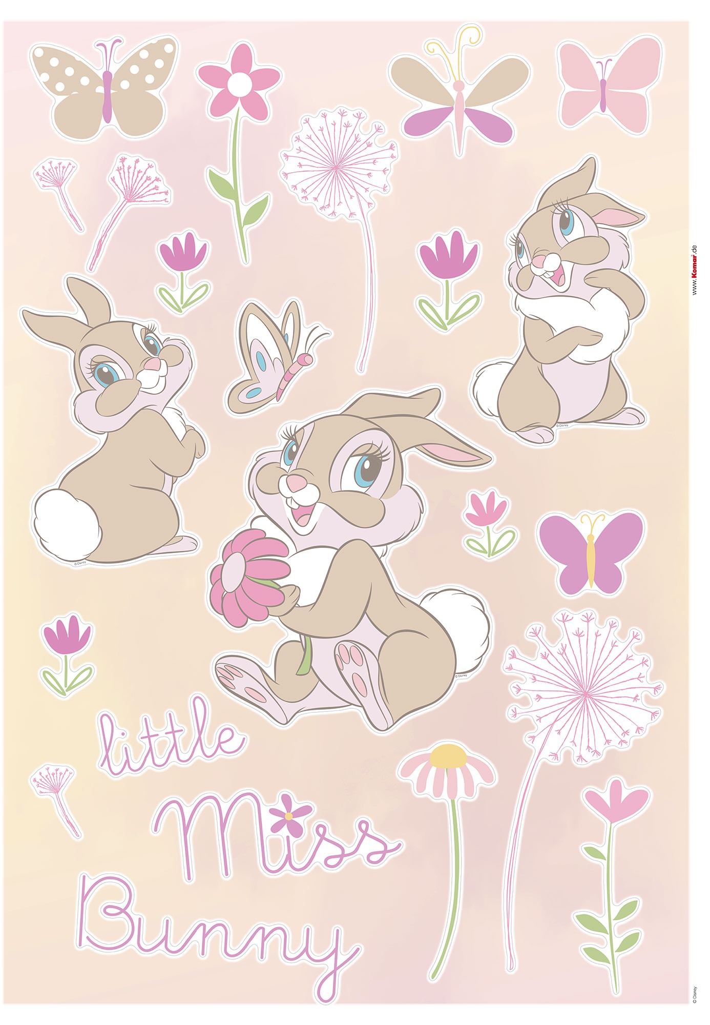 Komar Wandtattoo "Little Miss Bunny - Größe 50 x 70 cm", (24 St.), selbstkl günstig online kaufen