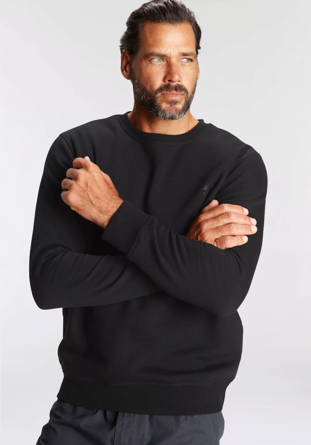 Mans World Sweatshirt, Langarm, Basic-Stil, unifarben, Rundhalsausschnitt günstig online kaufen