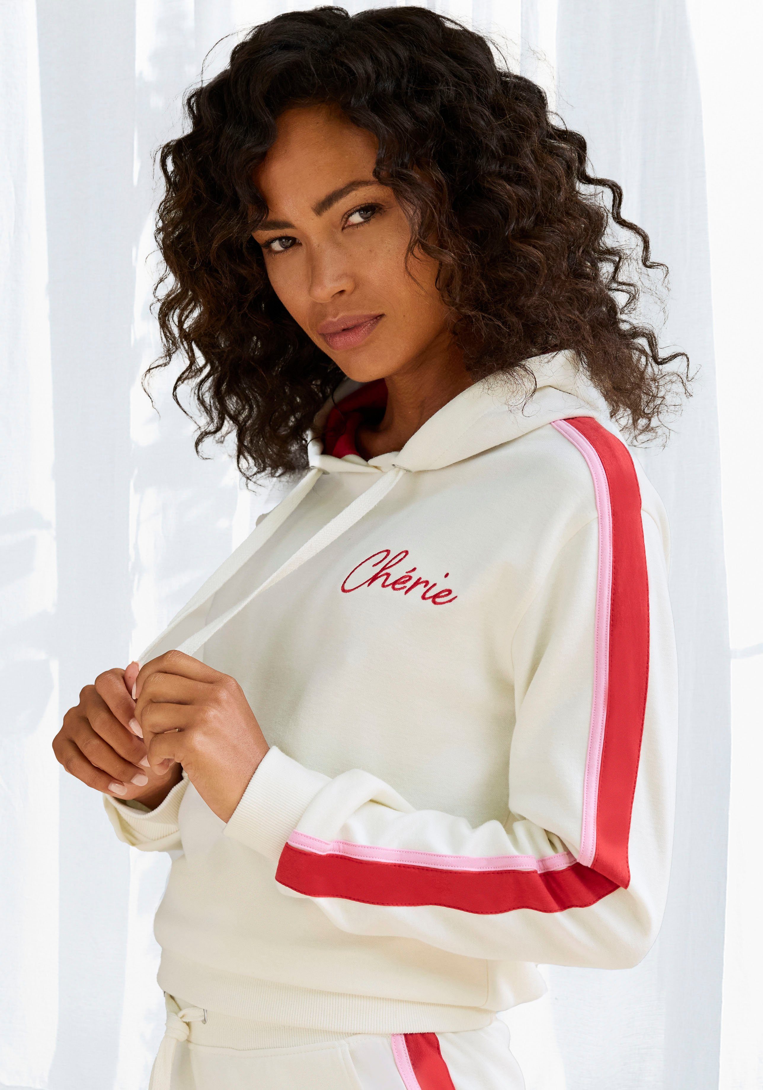 Vivance Hoodie, (1 tlg.), Hoodie mit Kontrast Einsätzen, Loungeanzug günstig online kaufen