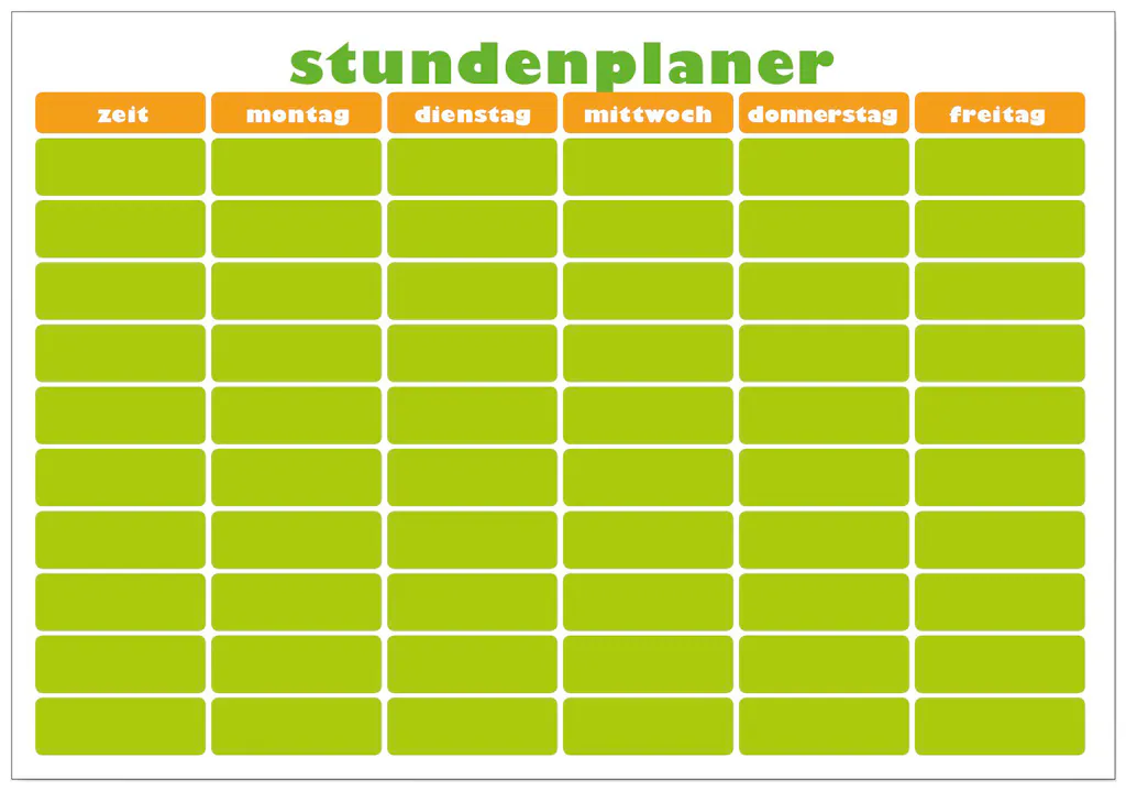 MySpotti Wandsticker "Memo Kids Stundenplaner orange-grün", (1 St.) günstig online kaufen