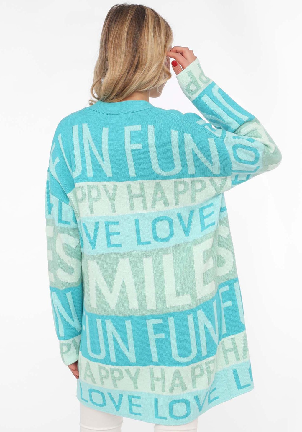 Zwillingsherz Cardigan ""Smile Fun Happy"", mit Schriftzug und Streifen günstig online kaufen