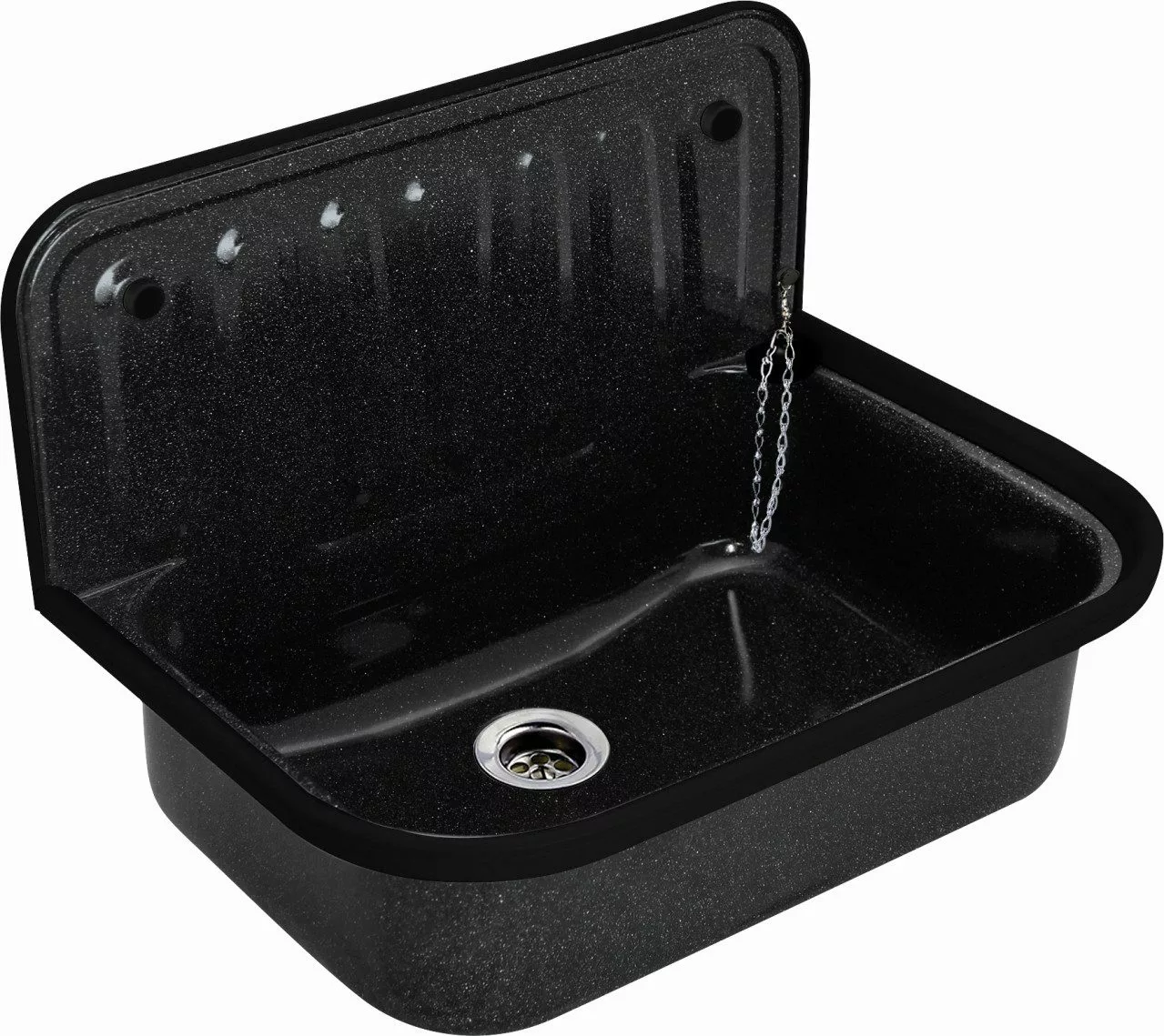 Sanicomfort Waschbecken Stahl-Ausgussbecken Granitoptik 50 x günstig online kaufen