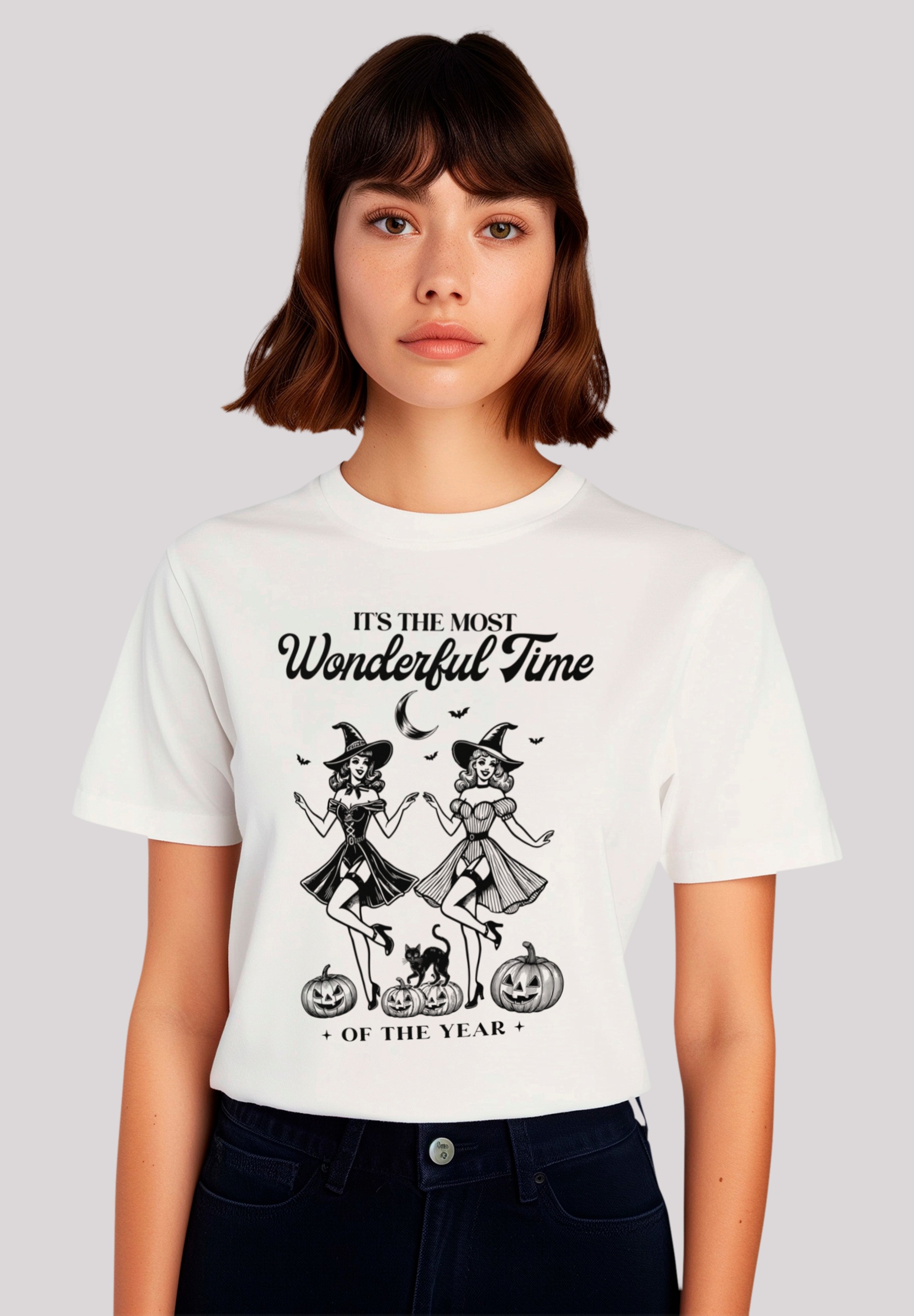 F4NT4STIC T-Shirt "Halloween Witch most wonderful time", Premium Qualität günstig online kaufen