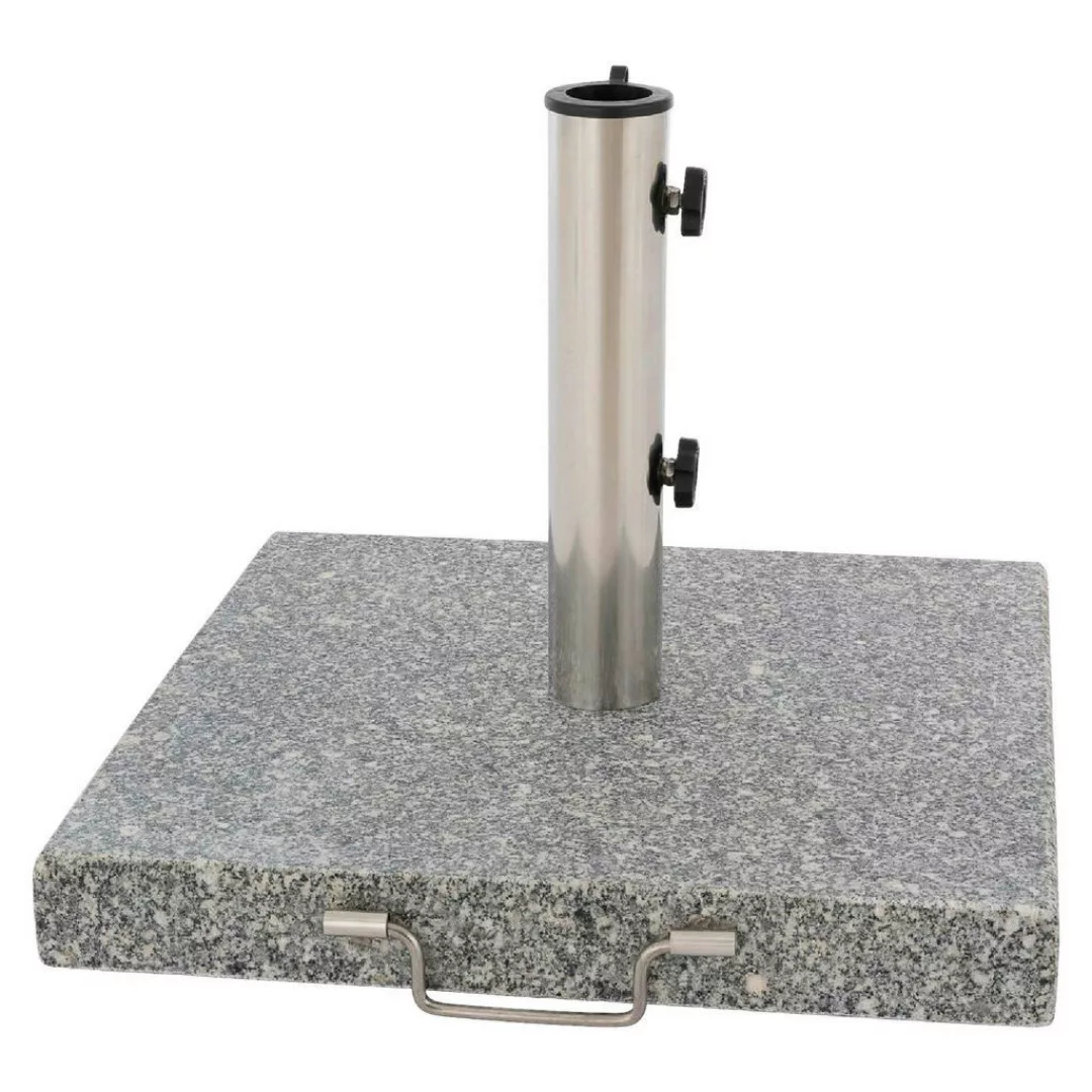 VCM Sonnenschirmständer 30kg Granit poliert grau eckig Edelstahl 45 x45 cm günstig online kaufen