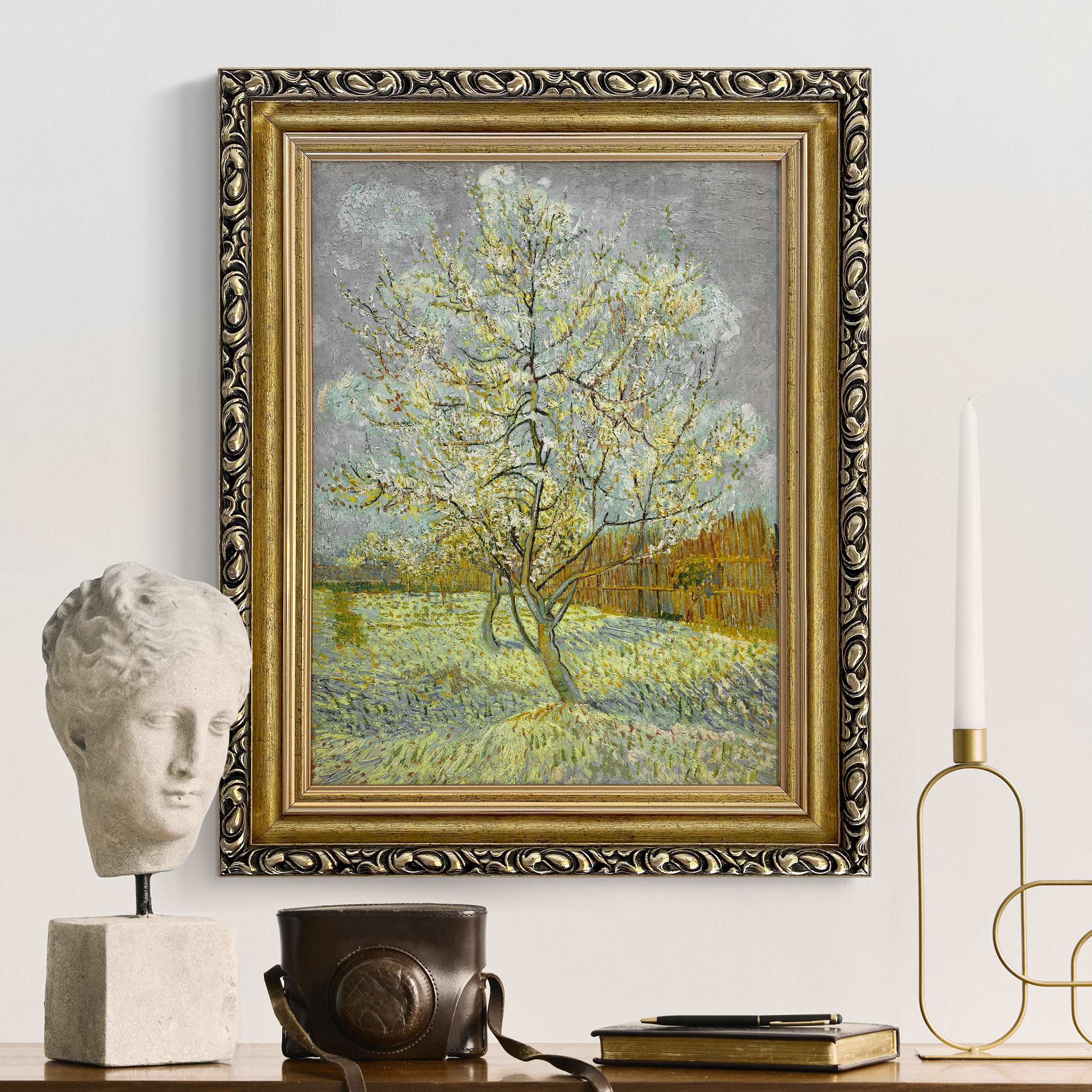 Gerahmtes Leinwandbild Vincent van Gogh - Pfirsichbaum rosa günstig online kaufen