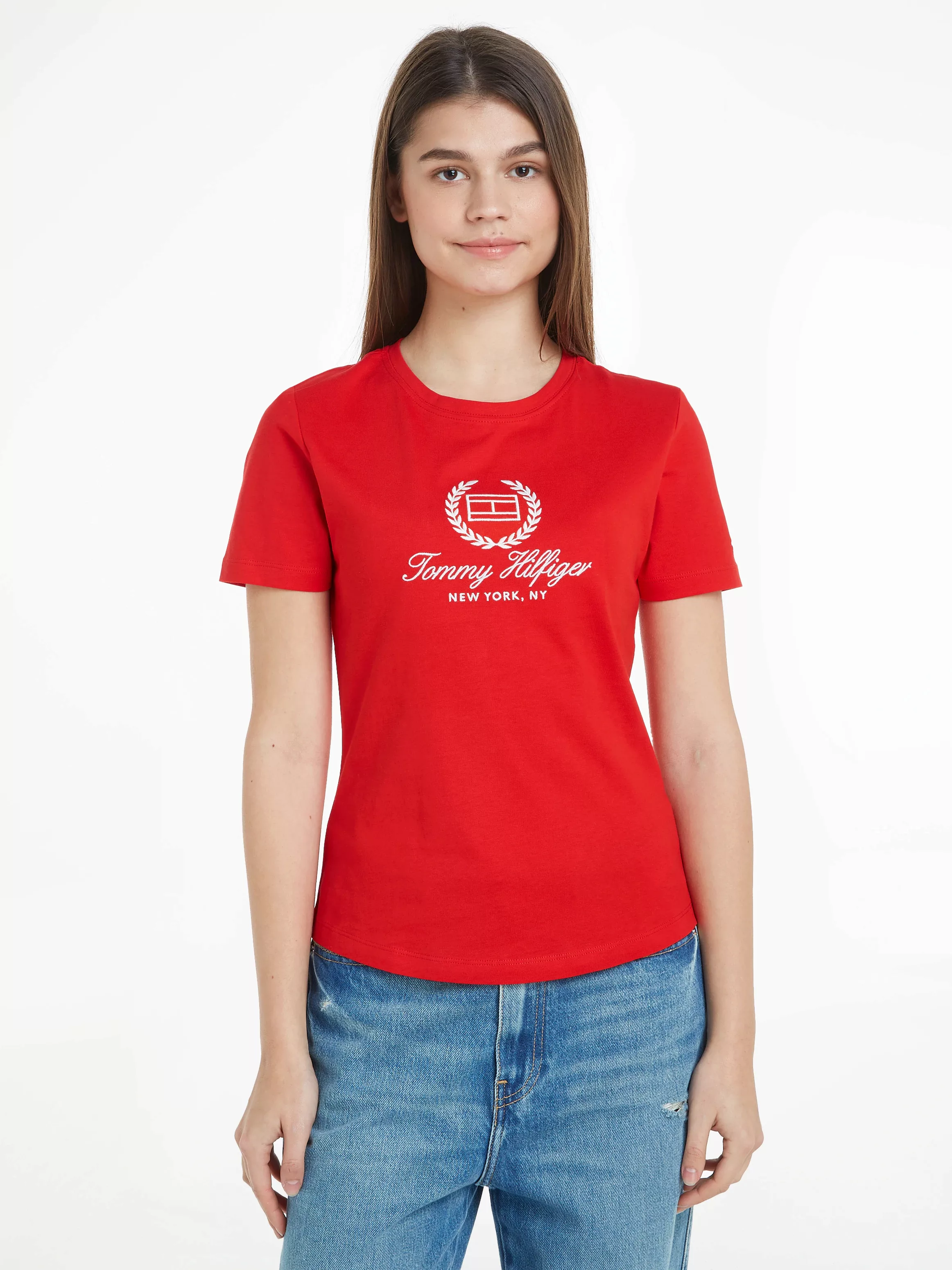 Tommy Hilfiger T-Shirt "SLIM FLAG SCRIPT TEE SS" günstig online kaufen